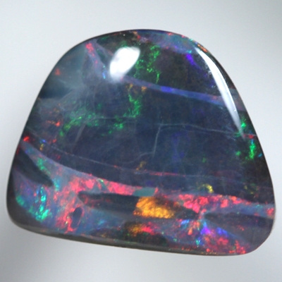 SOLID BOULDER OPAL Banded pattern, bright red rolling flashes 